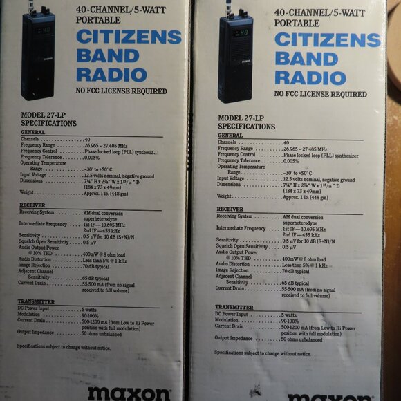 Maxon Citizens Band Radio CB Model 27-LP 40 Channel 5-Watt - Picture 2 of 4